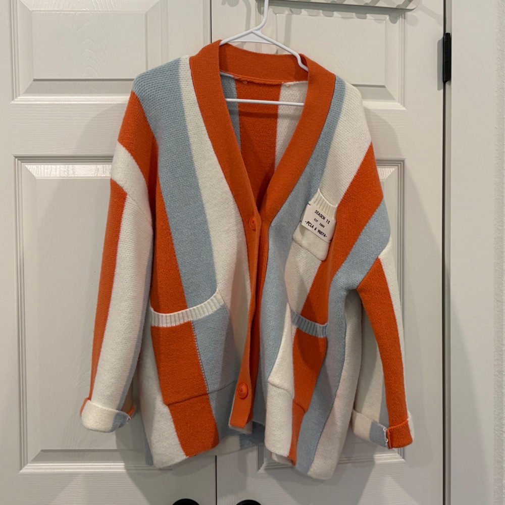 Colorful Striped Cardigan Sweater